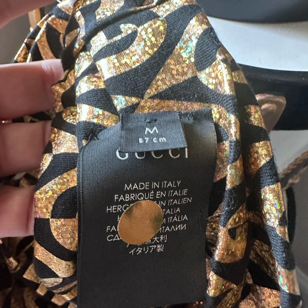 Gucci Black and Gold Patterned Headwrap - Picture 6 of 7